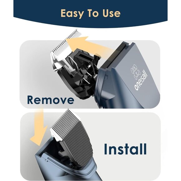 Oneisall Cat Grooming Kit Clippers Scissors Comb Hair Trimmer Set Quiet Shaver - Picture 6 of 13